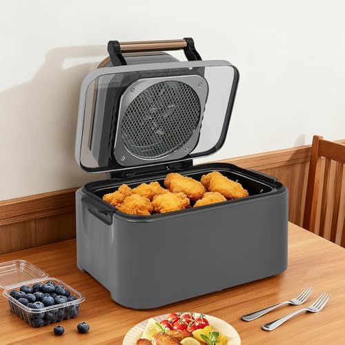 SJXHRFXY 12.68 qt silver gray air fryer oven with window — photo 5