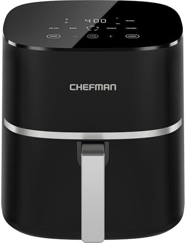 Black five quart turbox air fryer with touchscreen