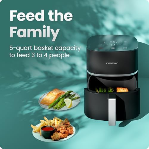 Black five quart turbox air fryer with touchscreen — photo 3