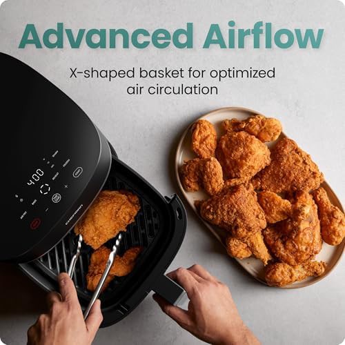 Black five quart turbox air fryer with touchscreen — photo 4