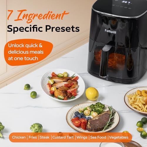 Black six quart air fryer with window — photo 3