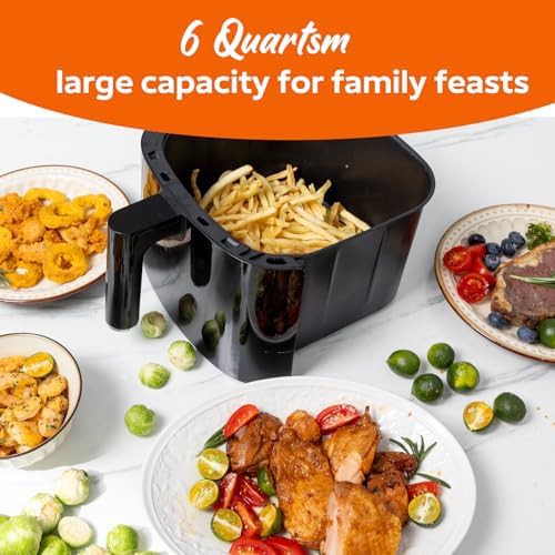 Black six quart air fryer with window — photo 4