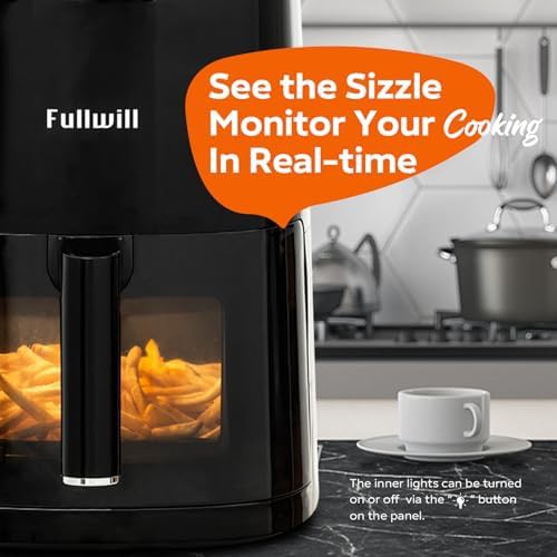 Black six quart air fryer with window — photo 5