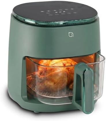Green glass basket non toxic fryer