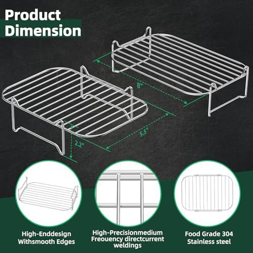 Dual basket stainless steel grill racks — photo 3