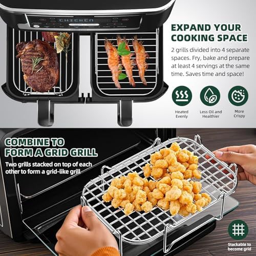Dual basket stainless steel grill racks — photo 4