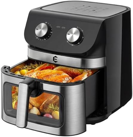 Dual knob control stainless steel fryer