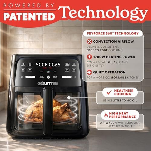 Black 8 qt basket air fryer with easy view window — photo 4