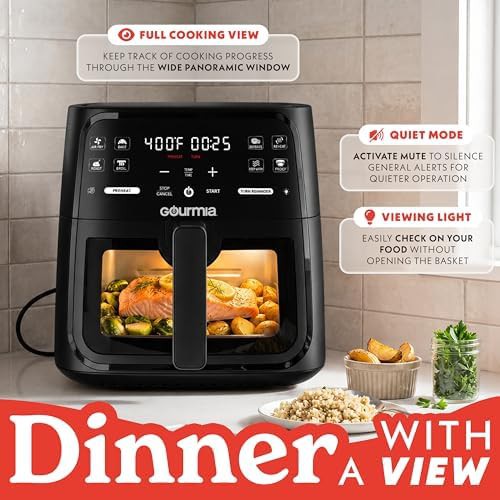 Black 8 qt basket air fryer with easy view window — photo 5