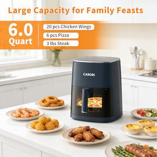 Dark blue six quart fryer with window — photo 3