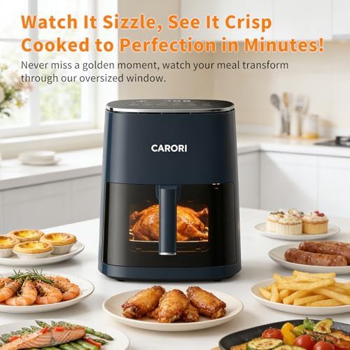 Dark blue six quart fryer with window — photo 5