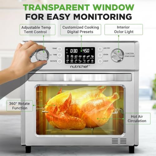Stainless steel rotisserie air fryer oven — photo 3