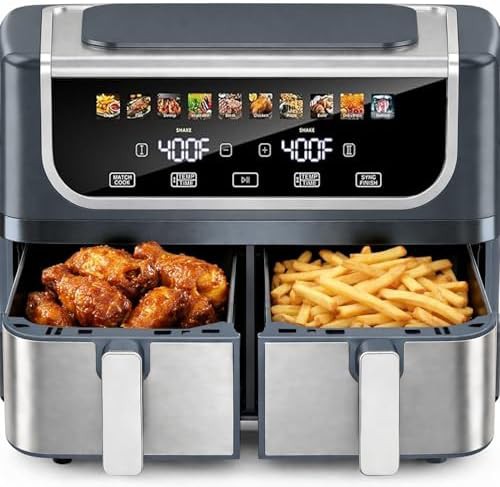 Simple Deluxe dual basket grey air fryer
