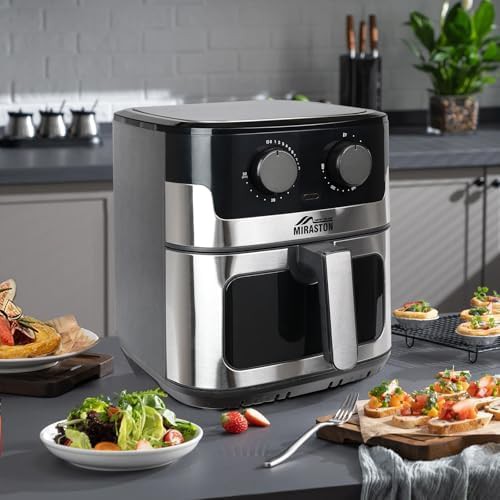 Manual stainless steel air fryer with window — photo 3