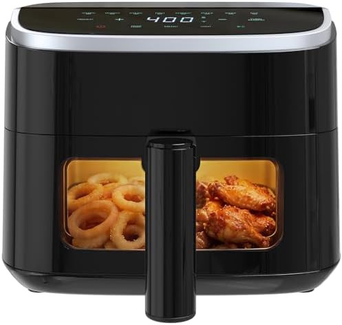 Black four quart fryer with window