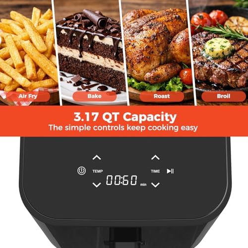Compact Three Quart Digital Touchscreen Air Fryer — photo 3