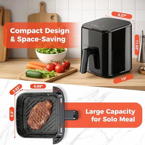 Compact Three Quart Digital Touchscreen Air Fryer — photo 4
