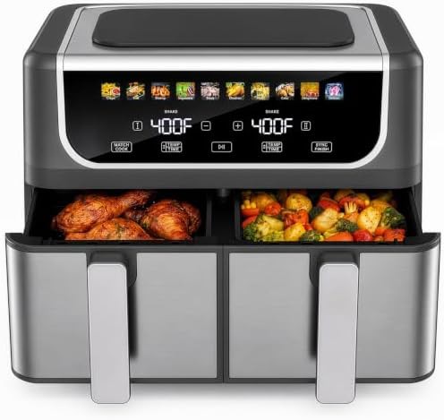 Dual Basket Black Ceramic Ten Quart Fryer