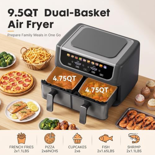 Dual Basket Black Ceramic Ten Quart Fryer — photo 5