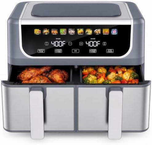 Dual Basket Grey Ceramic Ten Quart Fryer
