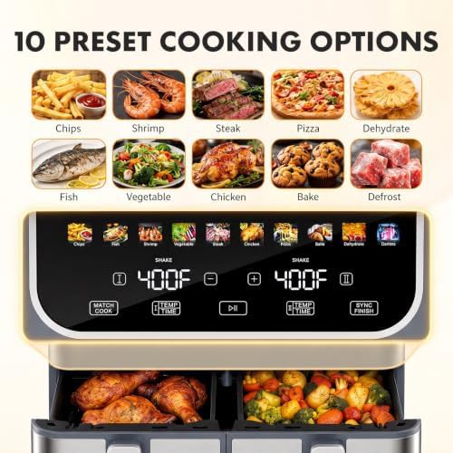 Dual Basket Grey Ceramic Ten Quart Fryer — photo 3