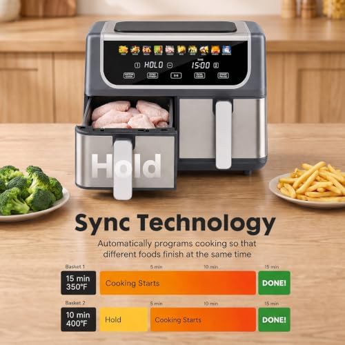 Dual Basket Grey Ceramic Ten Quart Fryer — photo 4