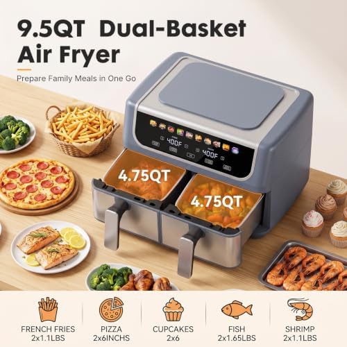 Dual Basket Grey Ceramic Ten Quart Fryer — photo 5