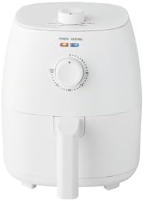 Compact arctic white air fryer with knobs