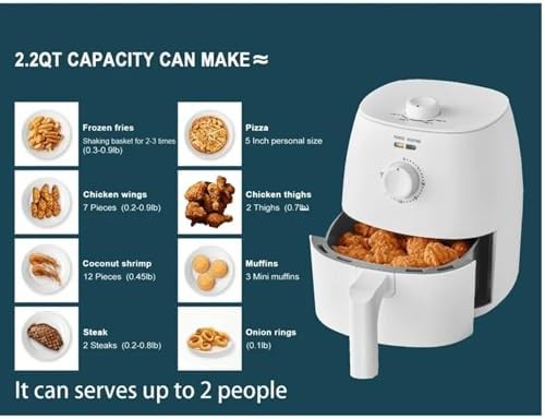 Compact arctic white air fryer with knobs — photo 5