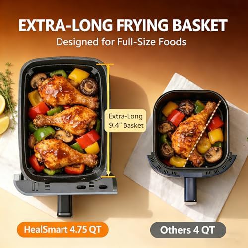 Large dual basket air fryer in black — photo 3