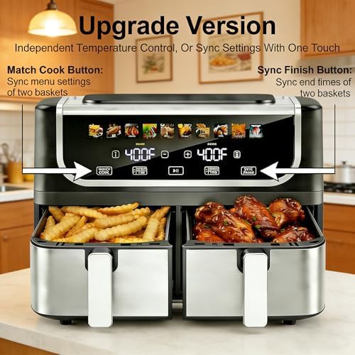 Large dual basket air fryer in black — photo 5