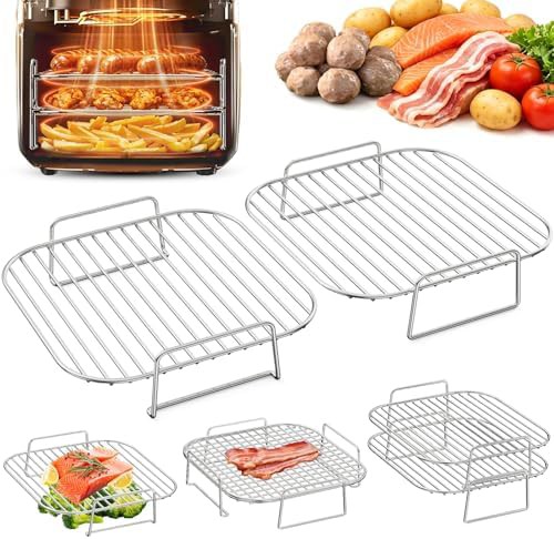 Square stainless steel rack set 8 in