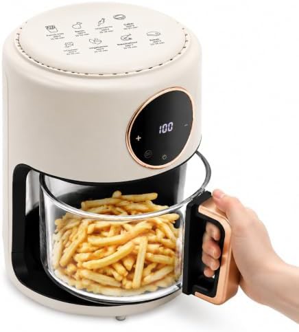 White Glass Air Fryer with Touchscreen