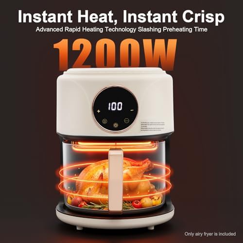 White Glass Air Fryer with Touchscreen — photo 4