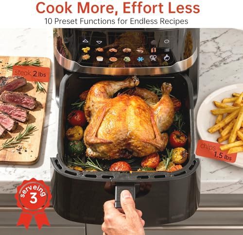 Black family size air fryer with window — photo 5