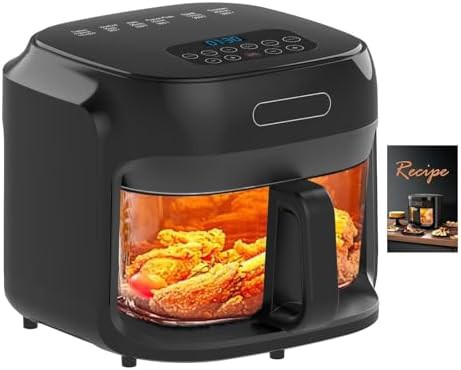 Touchscreen glass family size air fryer