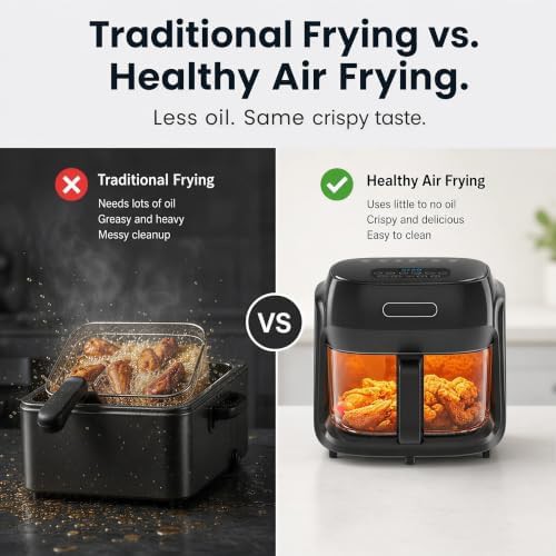 Touchscreen glass family size air fryer — photo 3