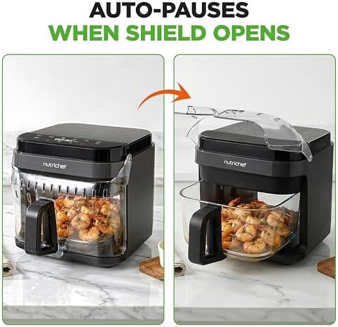 Black glass bowl touchscreen air fryer — photo 4