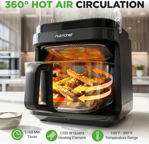 Black glass bowl touchscreen air fryer — photo 5