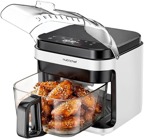 White glass bowl stainless air fryer