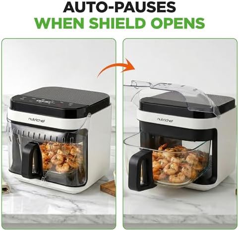 White glass bowl stainless air fryer — photo 4