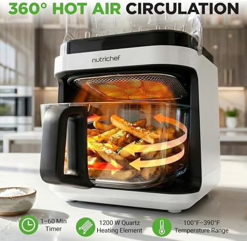 White glass bowl stainless air fryer — photo 5