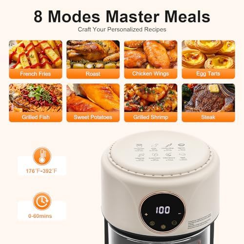Glass pot air fryer with digital touchscreen — photo 4