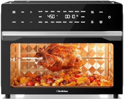 Black convection 32qt air fryer with rotisserie