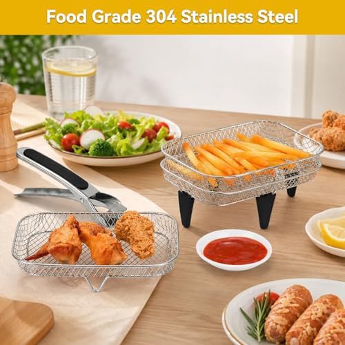 Stainless steel stackable air fryer racks — photo 3