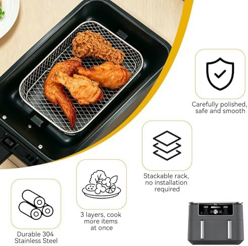 Stainless steel stackable air fryer racks — photo 4