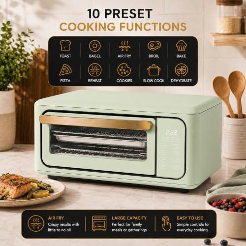 Sage green infrared air fryer toaster oven — photo 3