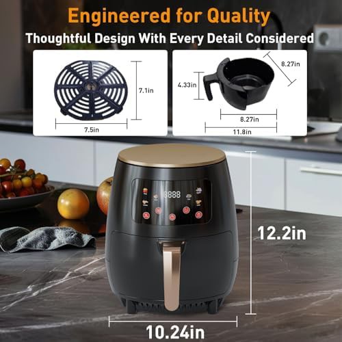 Compact black touchscreen air fryer — photo 4