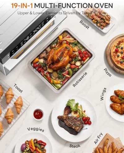 Silver 32qt air fryer toaster oven with rotisserie — photo 5