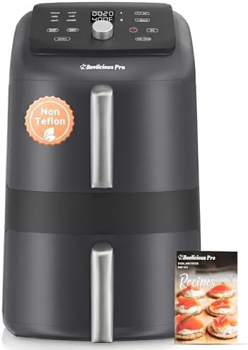 Matte black dual basket dishwasher safe fryer